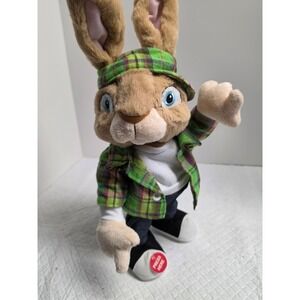 Peter Rabbit Movie Animated Dancing Plush Toy Plaid Jacket Flat Cap Sony Picture